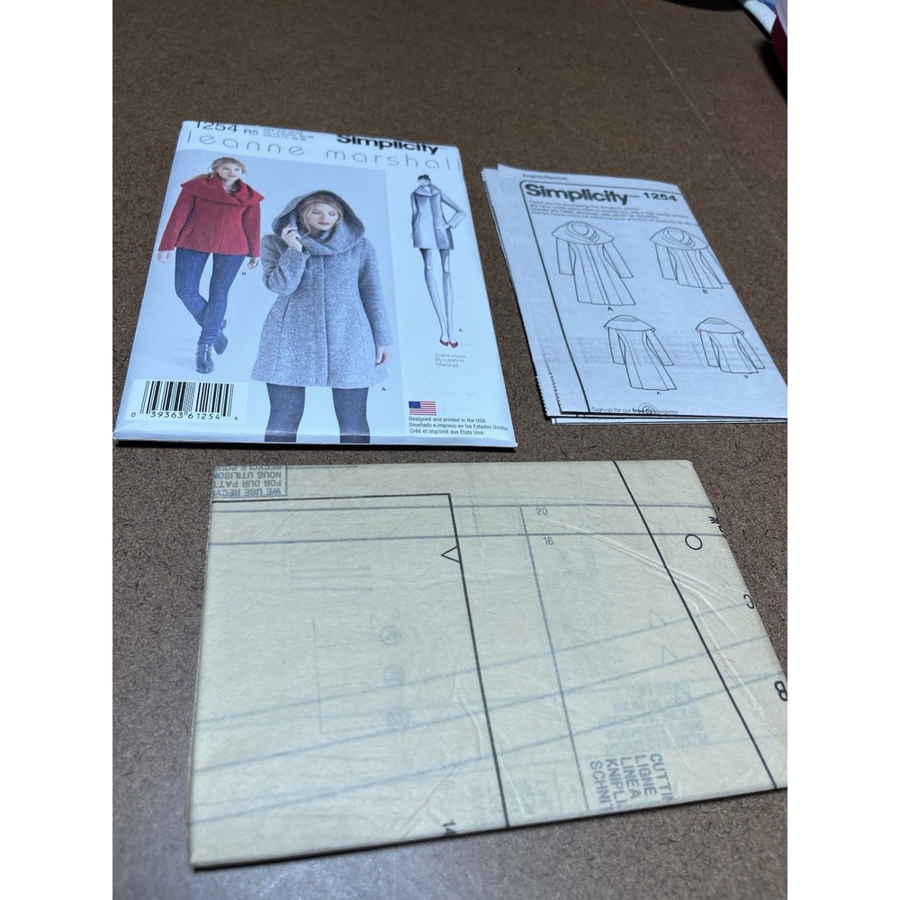 Simplicity 1254 Pattern Ladies Jacket Ladies Coat Nested Sizes 14-22 Uncut